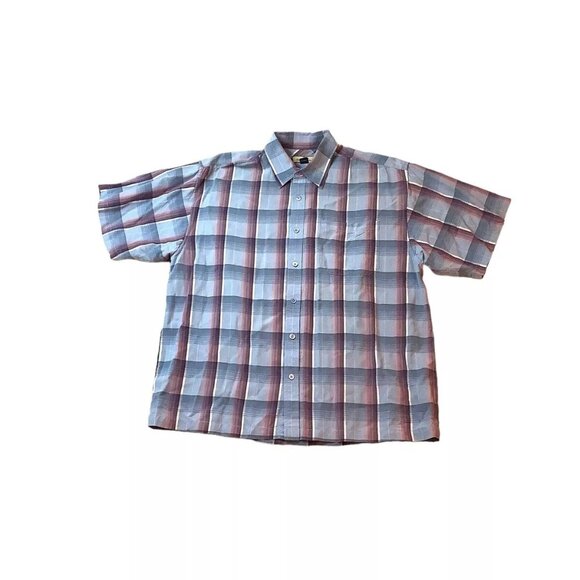 Tommy Bahama Short Sleeve Blue Plaid Shirt Button Down Mens Size L 100% Tencell - Picture 4 of 10